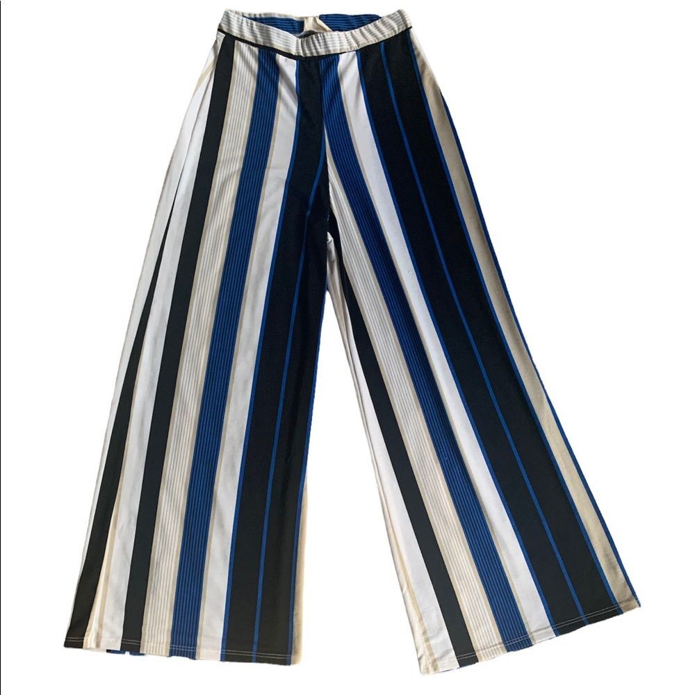 Olive Tree | horizontal stripe wide leg pants